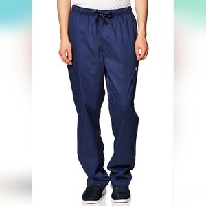 Cherokee Men Scrubs Pant Workwear Core Stretch Fly Front Cargo Navy Size 2XL
